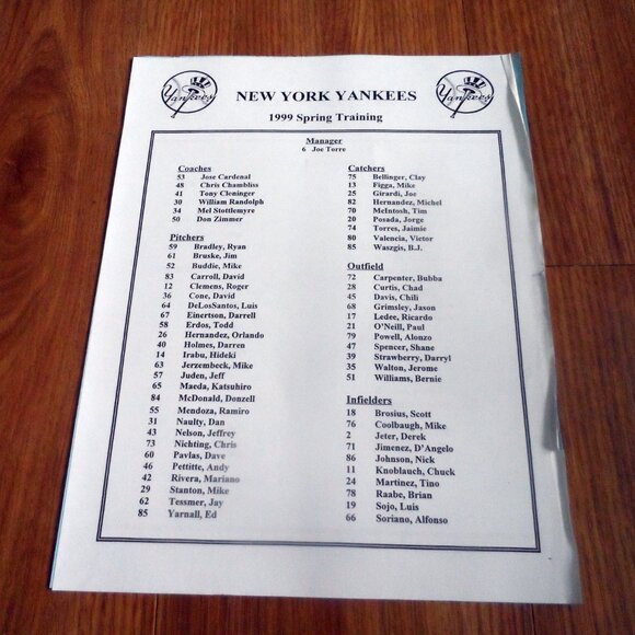 New York Yankees 1999 Spring Training Program - Picture 3 of 3